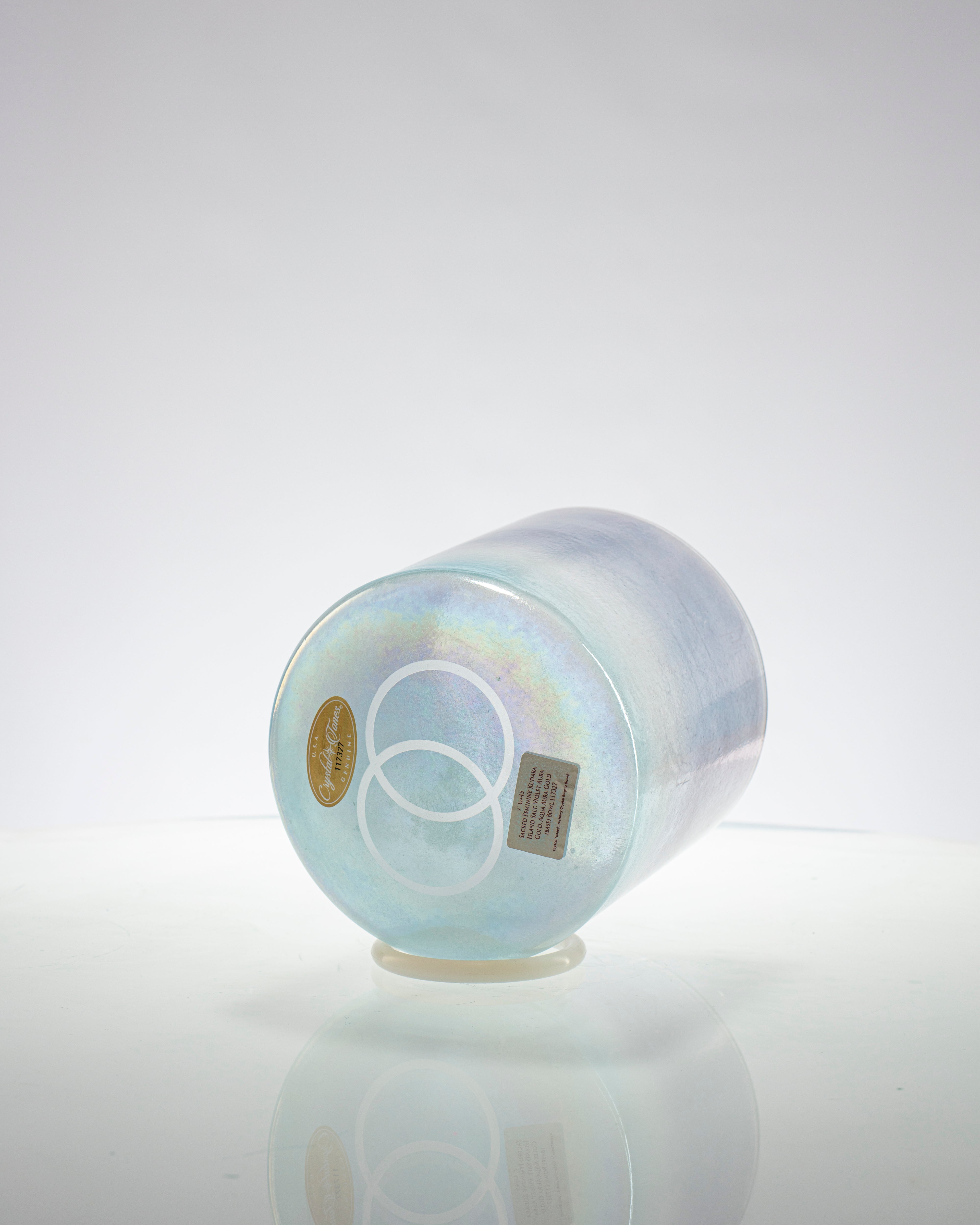 Sacred Feminine Kudaka Island Salt, Violet Aura Gold & Aqua Aura Gold Alchemy™ by Crystal Tones® 7" G+45