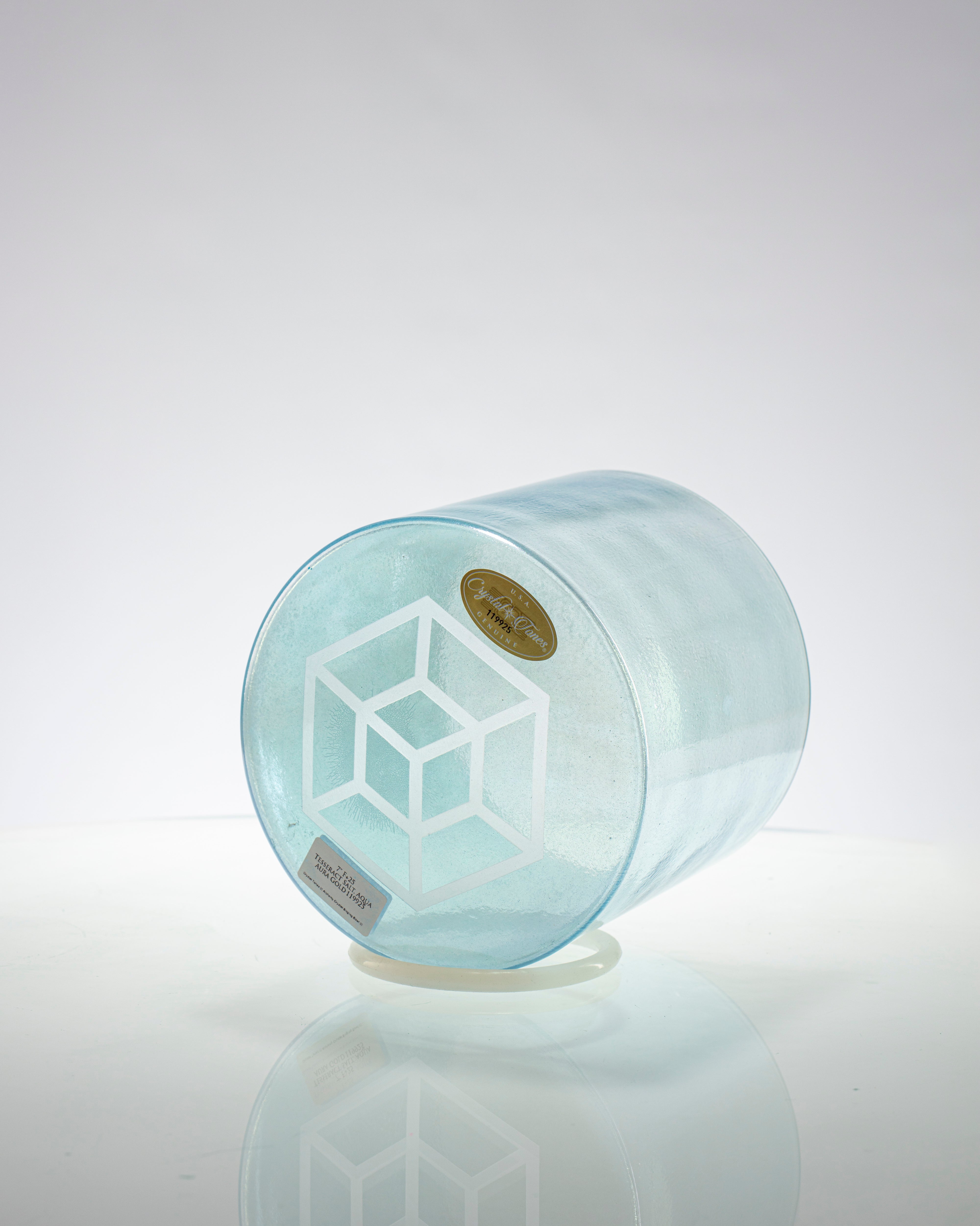 Tesseract Salt & Aqua Aura Gold Alchemy™ by Crystal Tones® 7"  F+25