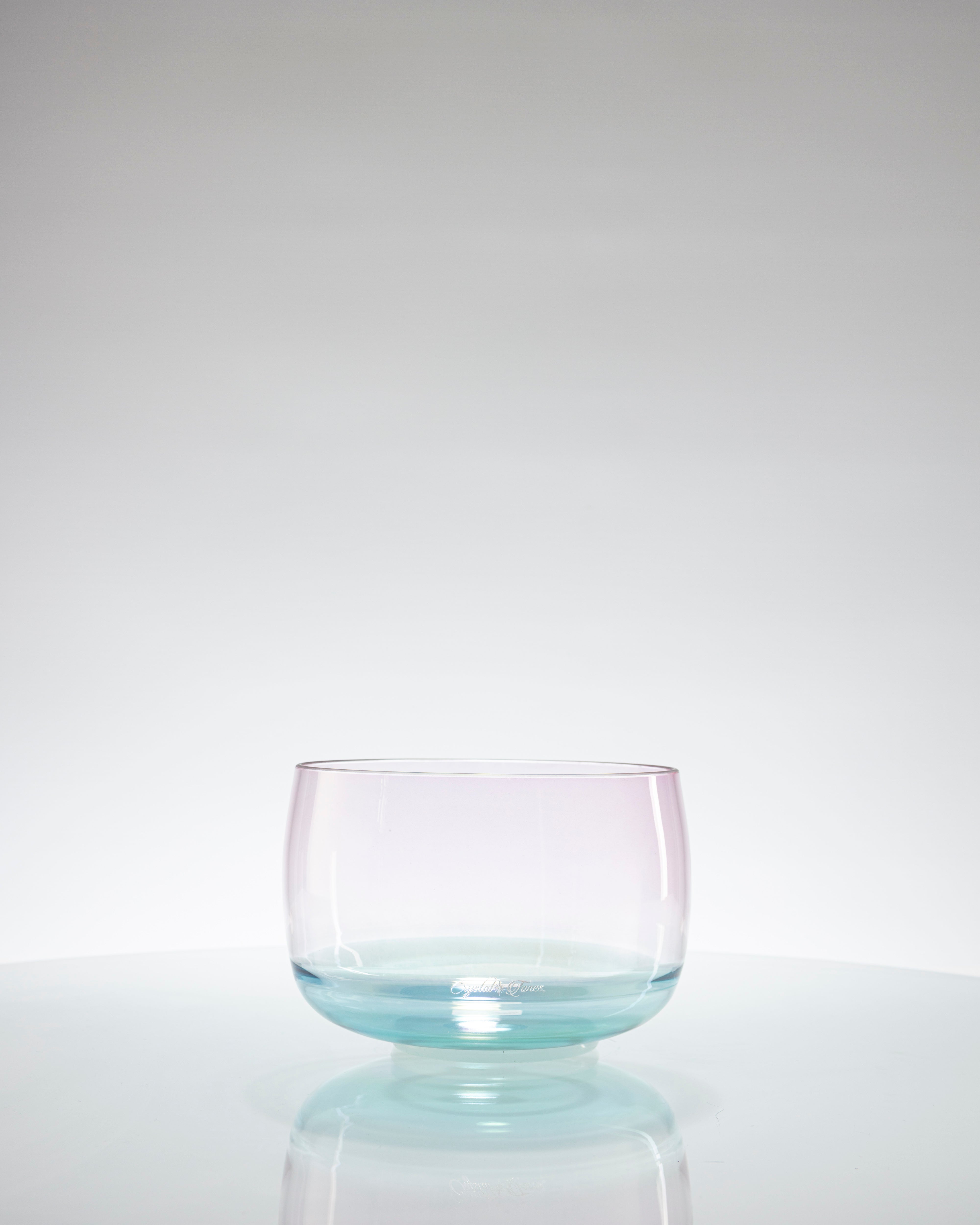 Supergrade™ Pink Aura Gold & Aqua Aura Gold (Base) Alchemy™ Crystal Tones® Quartz Temple Singing Bowl 8" F-5