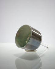 Pre-Loved Moldavite, White Light Angel Gold w/ Ocean gold (inside) Alchemy™ Practitioner Bowl® by Crystal Tones® 7" A+45