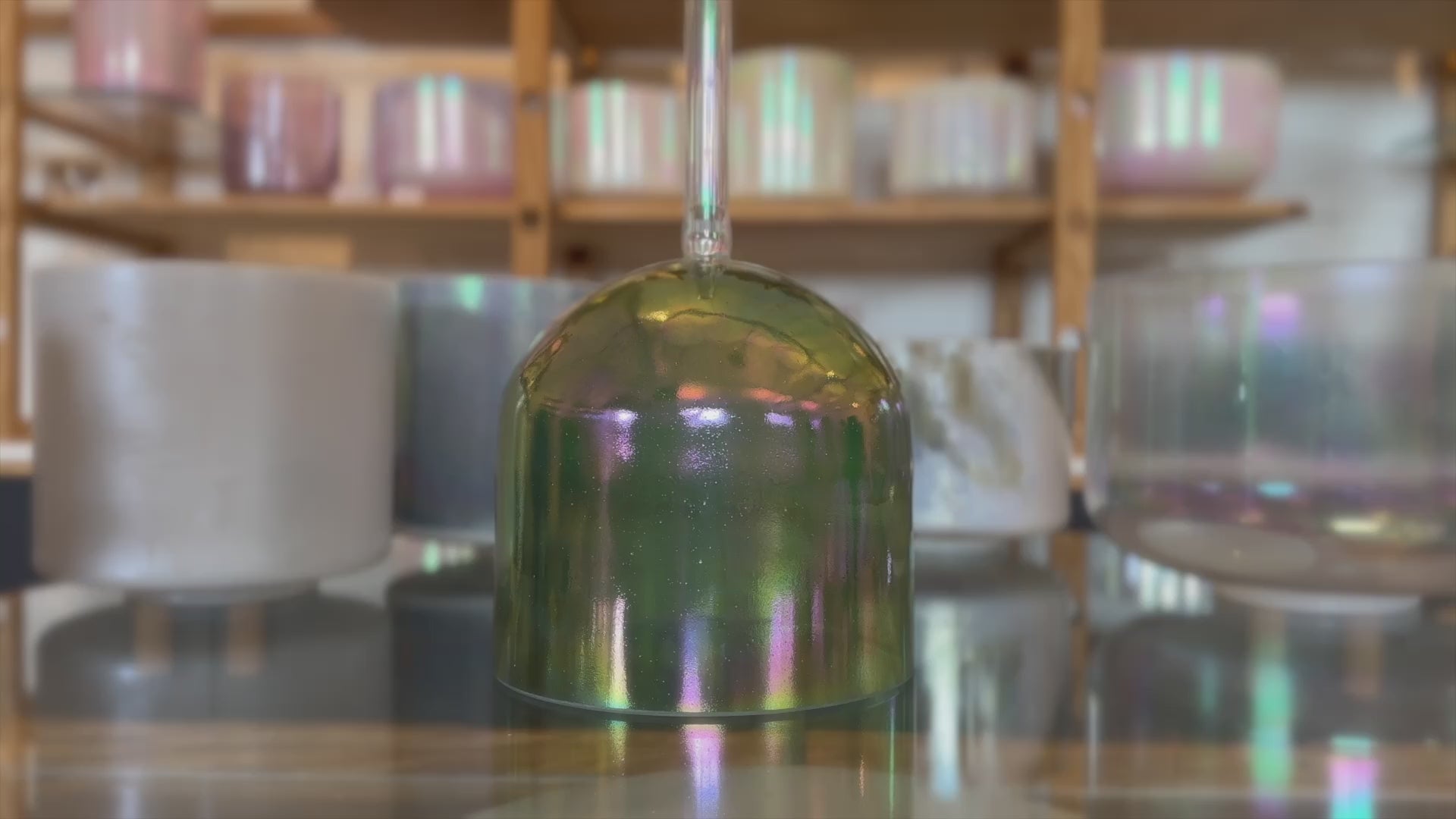 Load video: Chrysoprase &amp; Platinum Alchemy™ Crystal Tones® Singing Bowl 7" F+20 Practitioner
