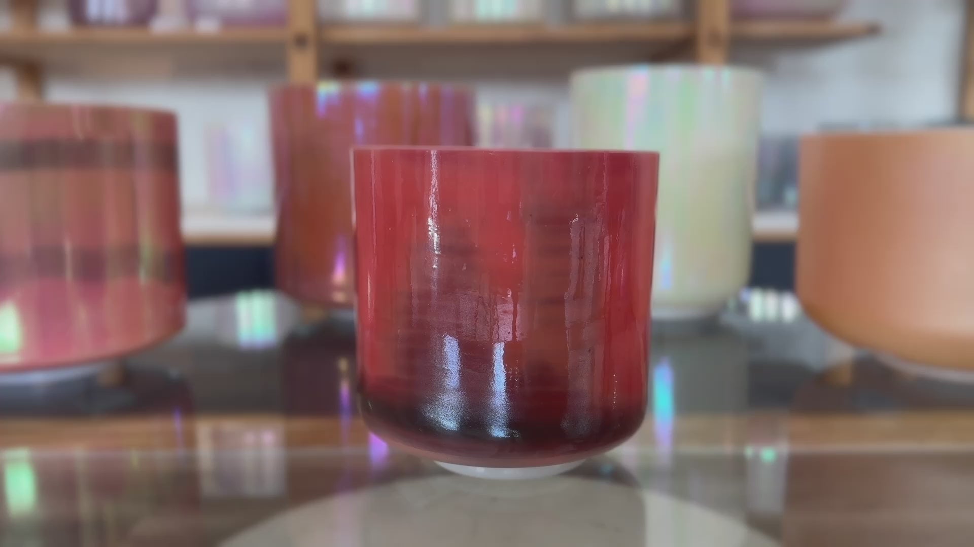 Load video: Labradorite &amp; White Light Angel Gold Alchemy™ Crystal Tones® Singing Bowl 6" C-25