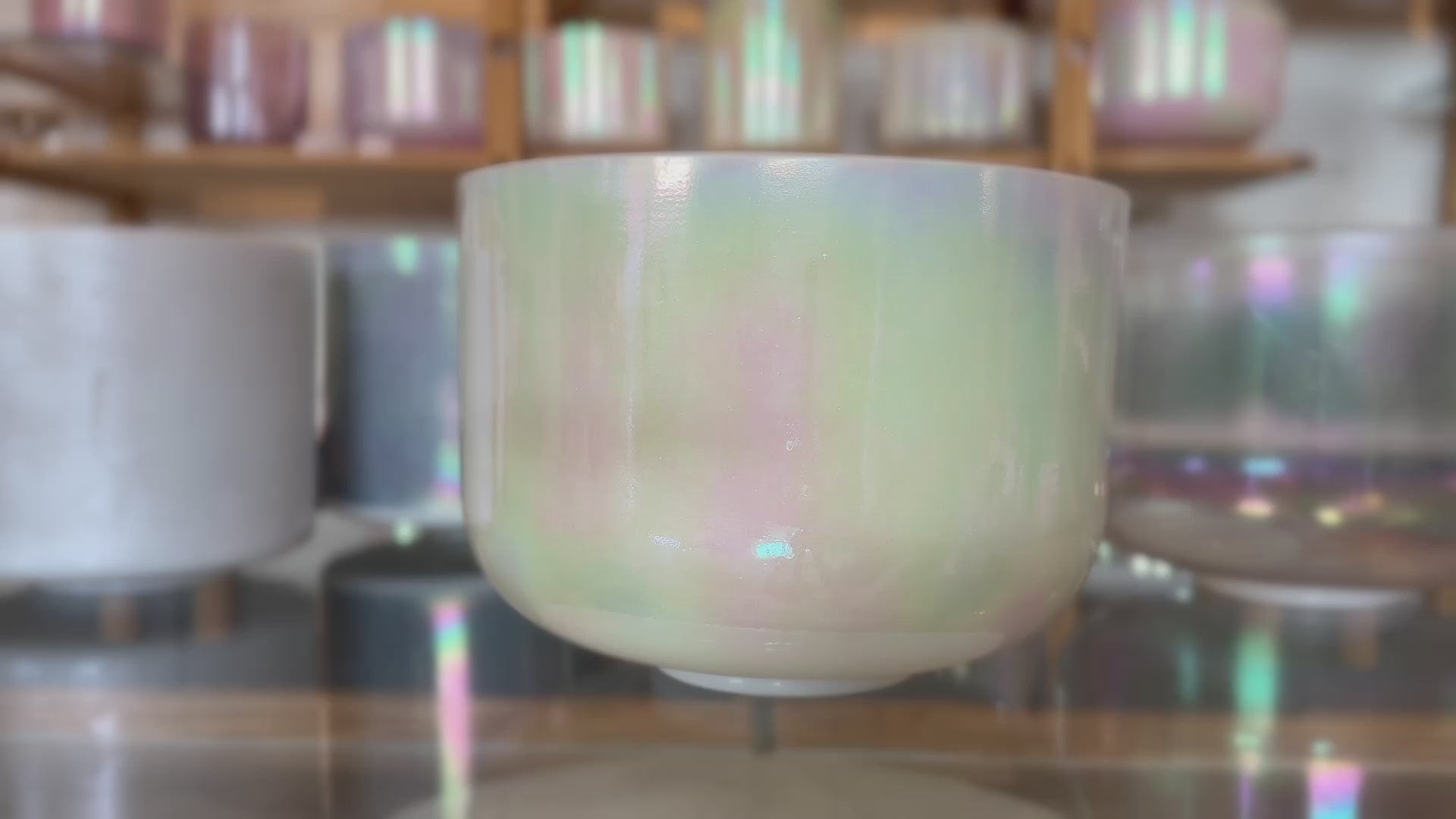 Load video: Mother Of Platinum Alchemy™ Crystal Tones® Singing Bowl 10" A+40
