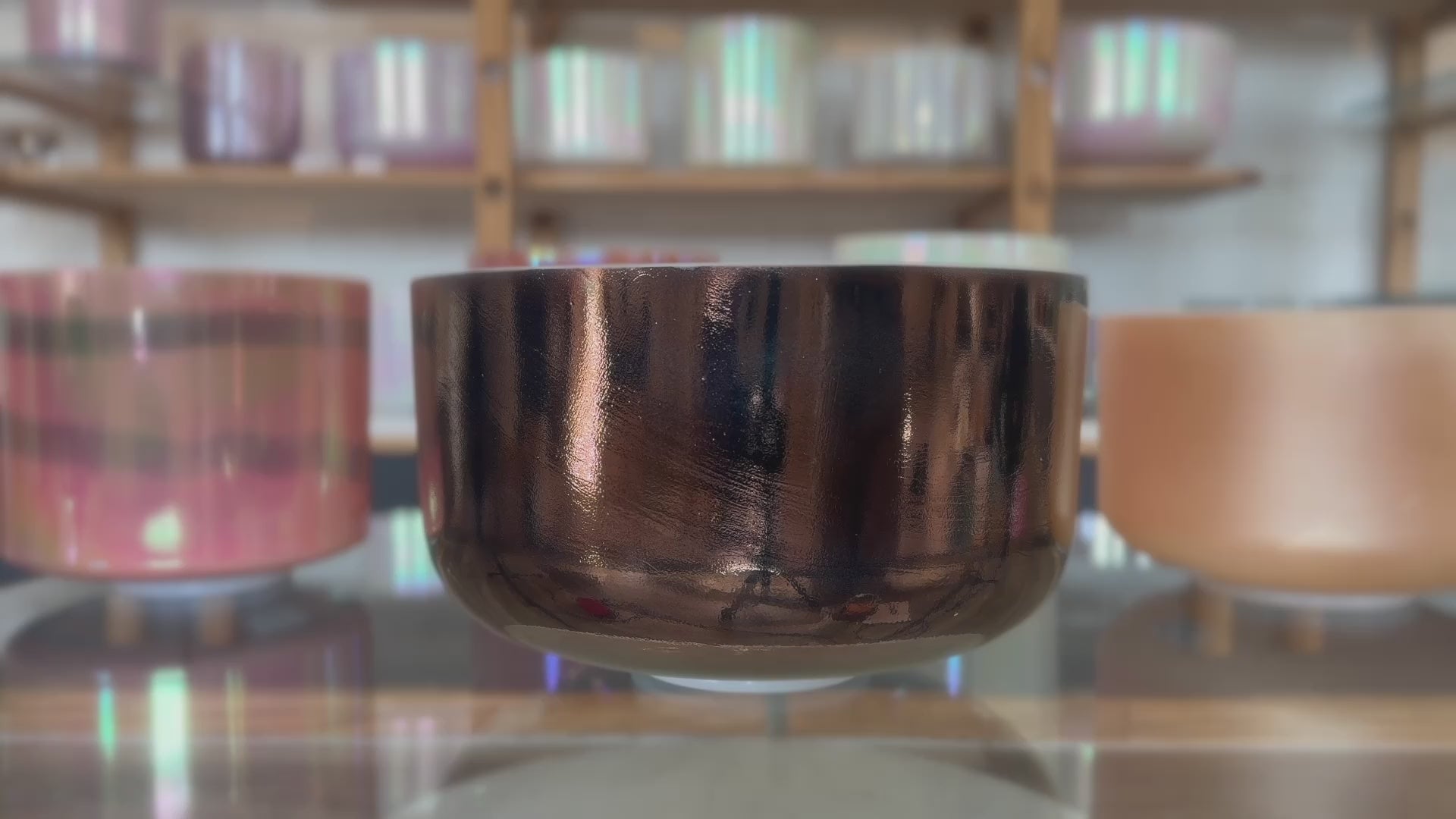 Load video: Tibetan Quartz Copper Alchemy™ Crystal Tones® Singing Bowl 12" F-35