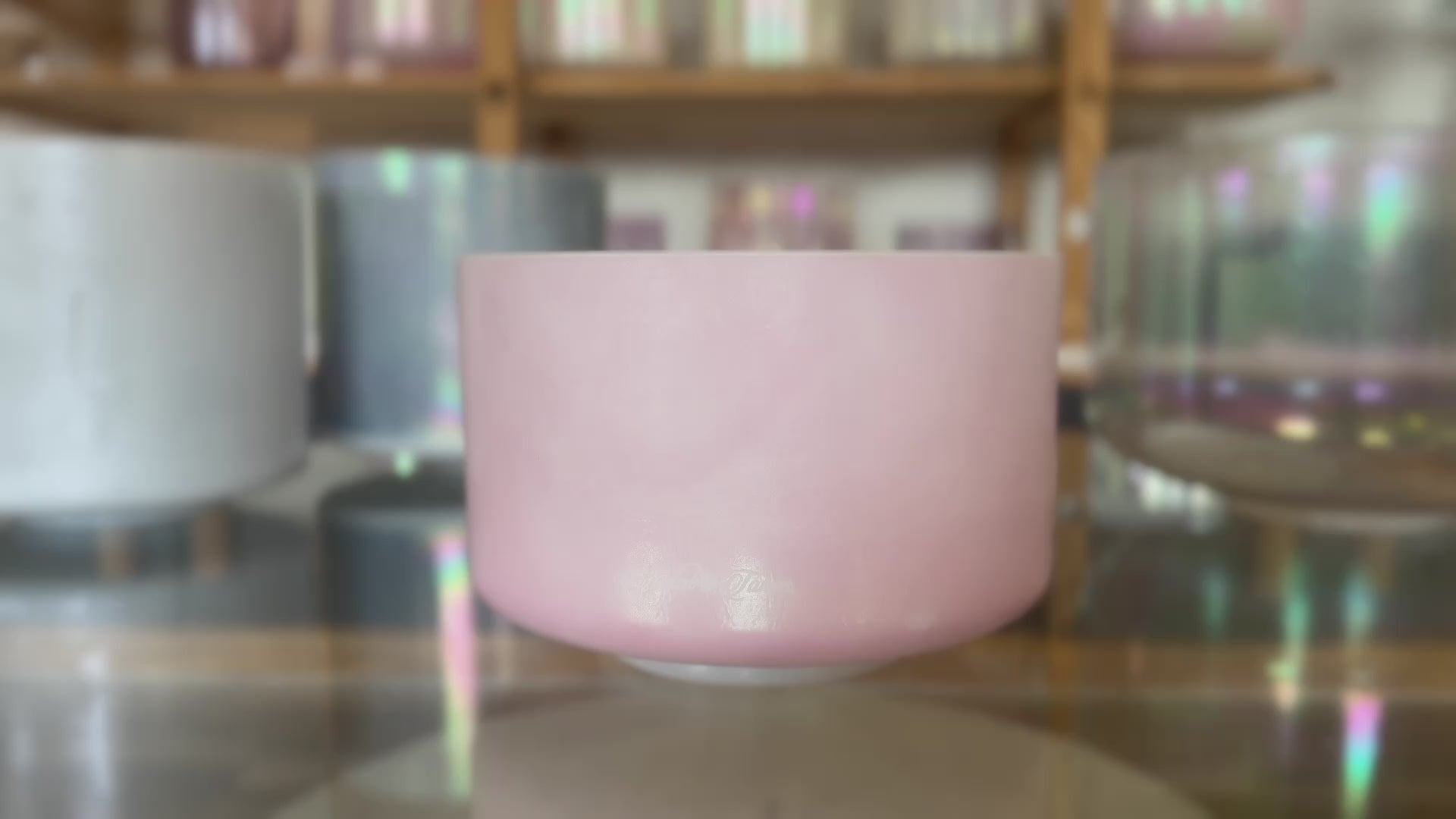 Load video: Pink Ocean Gold Alchemy™ Crystal Tones® Singing Bowl 8" G#-25