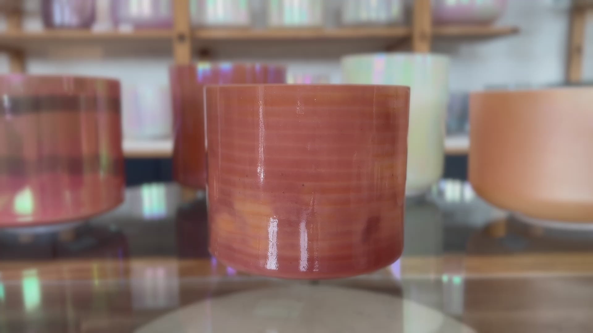 Load video: Monroe-Utah Hot Springs &amp; Pink Ocean Gold (Inside), Celestial Rings Alchemy™ Crystal Tones® Singing Bowl 7" F-25