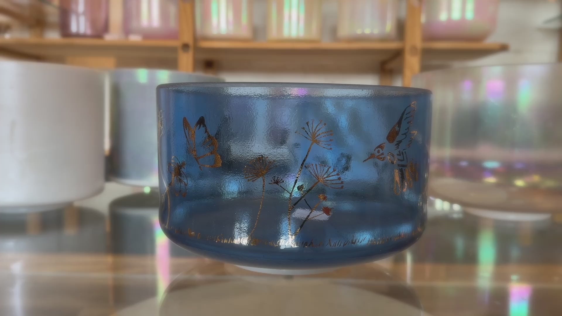 Load video: Indigo Alchemy™ Crystal Tones® Singing Bowl 9" F+15