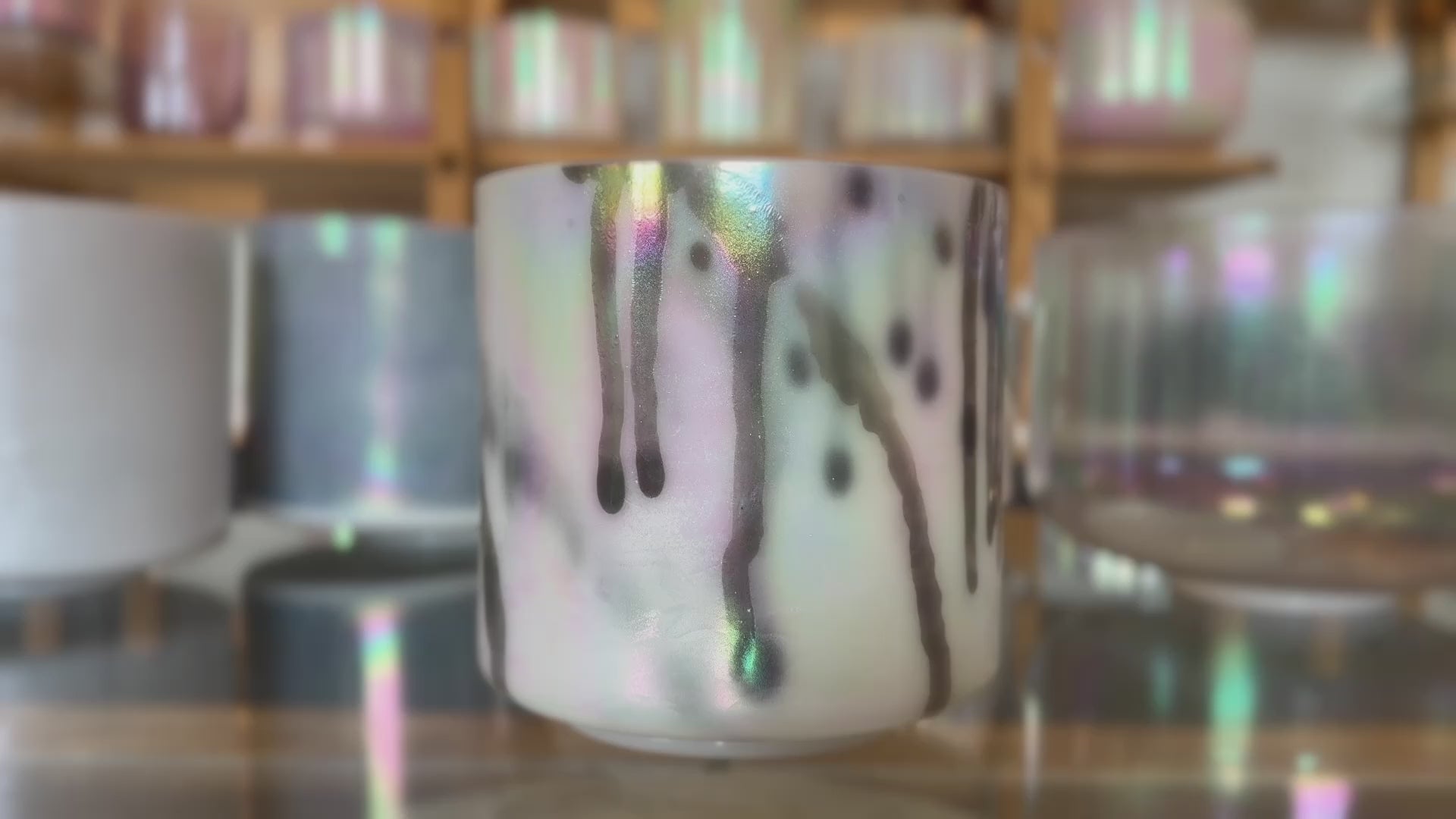 Load video: Abalone &amp; Platinum Alchemy™ Crystal Tones® Singing Bowl 7" A-40